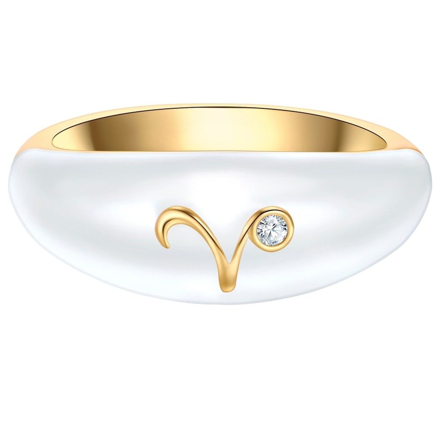 Glanzstücke München Ring Sternzeichen Widder aus Sterling Silber in gelbgold mit Zirkonia Ringe 1 ct Damen
