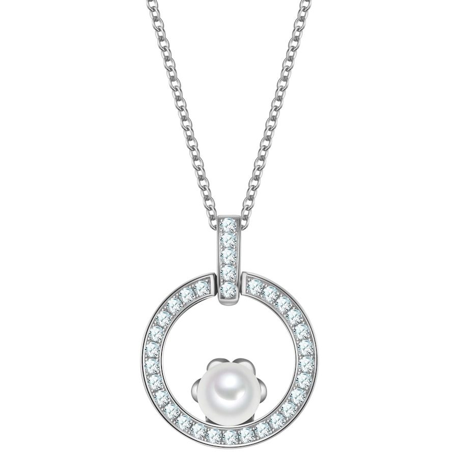 Rafaela Donata Halskette aus Sterling Silber in silber mit Zirkonia Muschelkernperle Ketten 1 ct Damen