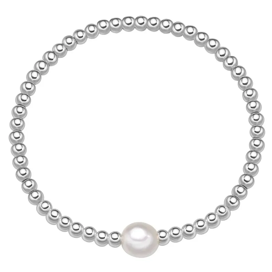 Yokoamii - Perlen-Armband, 16-21 cm, Weiss