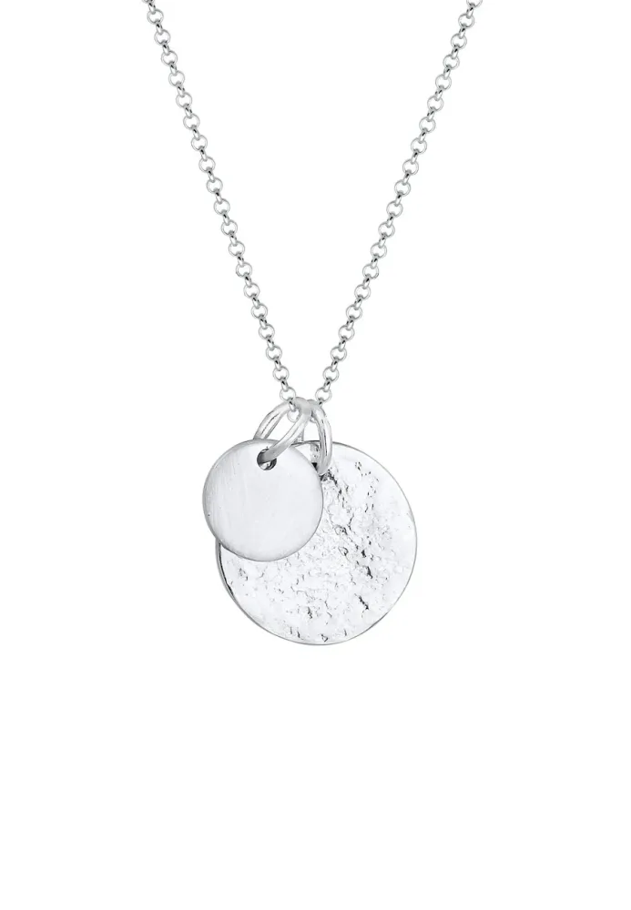 Elli - Halskette Kreis Anhänger, 50 CM, Silber