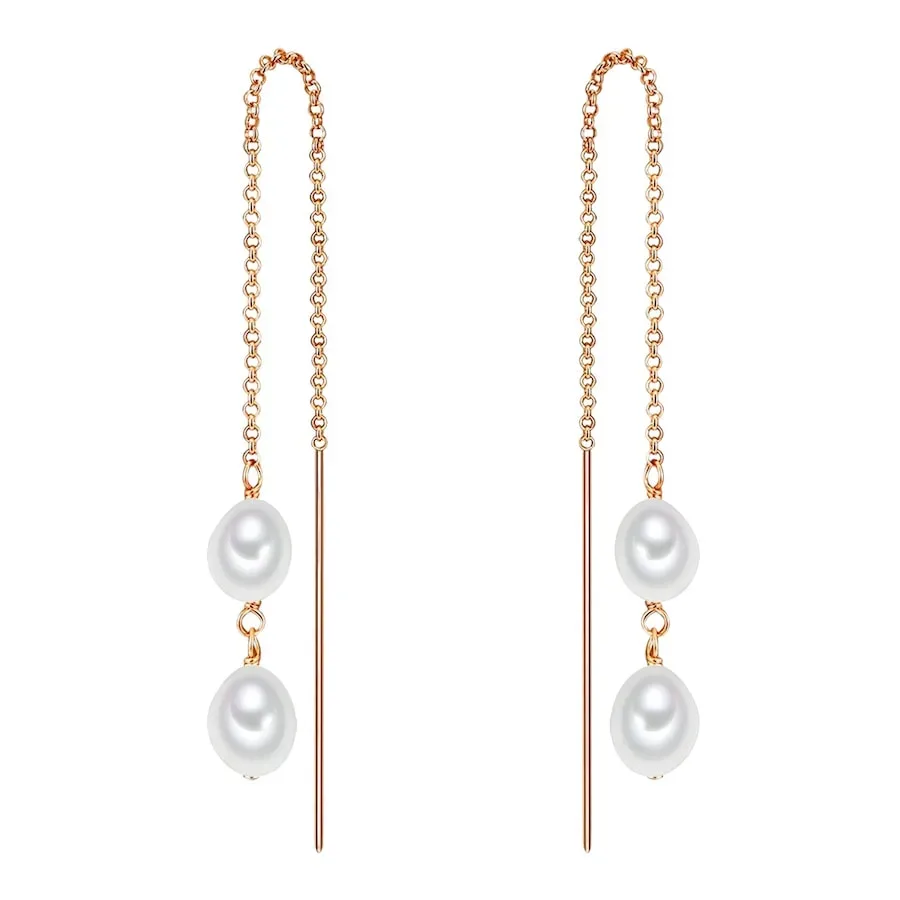 Valero Pearls - Perlen-Ohrhänger, 6mm, Goldrosa