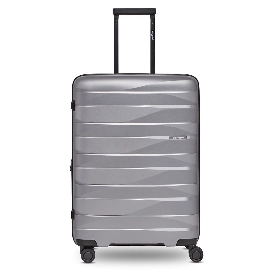 bergpfeil Travel 4-Rollen Trolley M 66 cm mit Dehnfalte Reisetaschen 1 ct Silber Herren