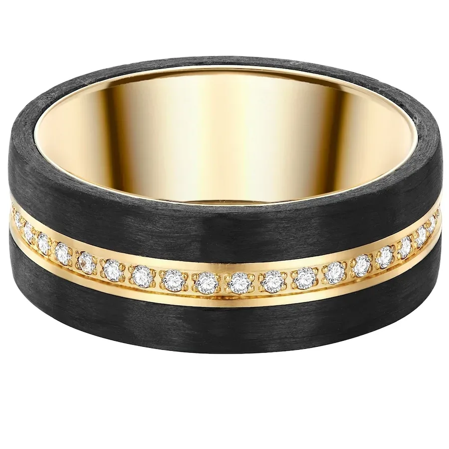Trilani Ring aus Edelstahl in gelbgold mit Zirkonia Ringe 1 ct Damen