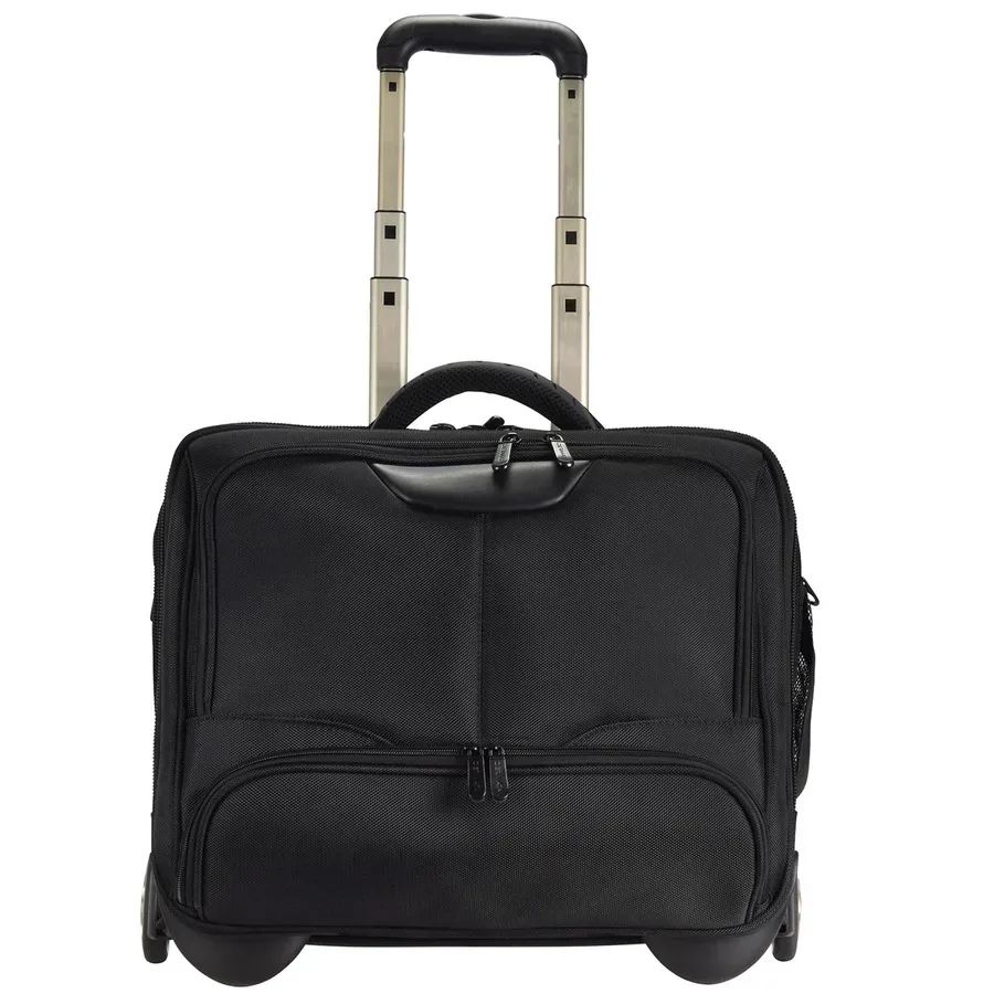 Dermata 2 Rollen Businesstrolley 22 cm Laptopfach Reisetaschen 1 ct Schwarz Herren