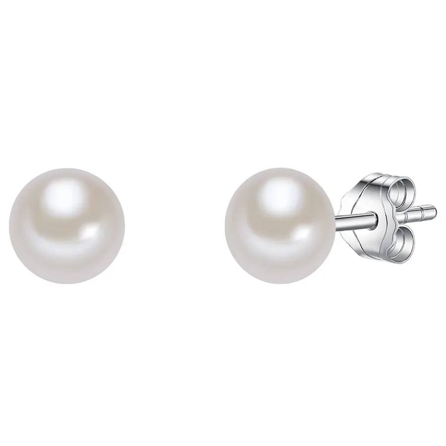 Valero Pearls Perlen-Ohrstecker Sterling Silber Süßwasser-Zuchtperle in Silber Ohrringe 1 ct Damen