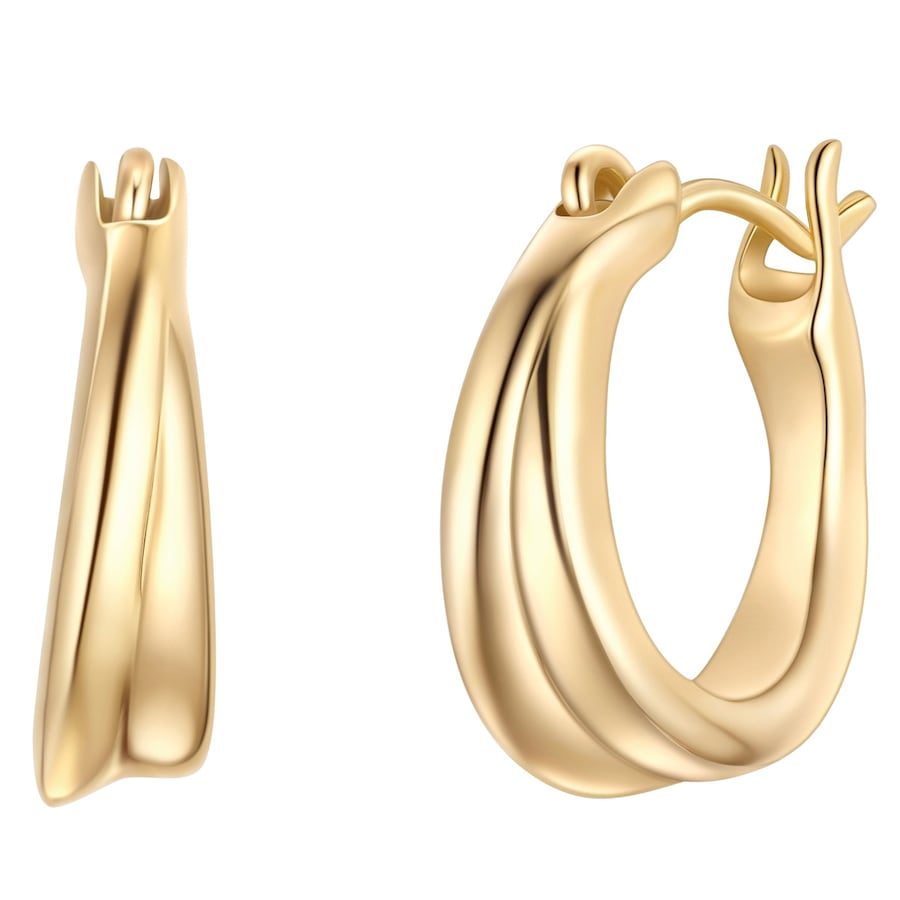Glanzstücke München Creolen aus Sterling Silber in gelbgold Ohrringe 1 ct Damen