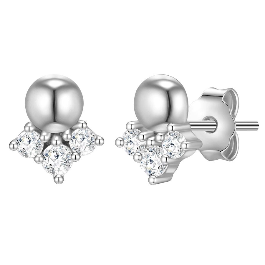 Glanzstücke München Ohrstecker Kugel Sterling Silber Zirkonia in Silber Ohrringe 1 ct Damen