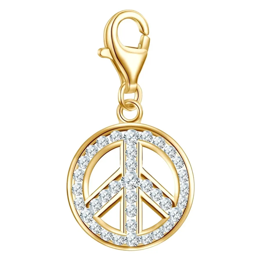 Rafaela Donata Charm Peace aus Sterling Silber in Gelbgold mit Zirkonia Ketten 1 ct Damen