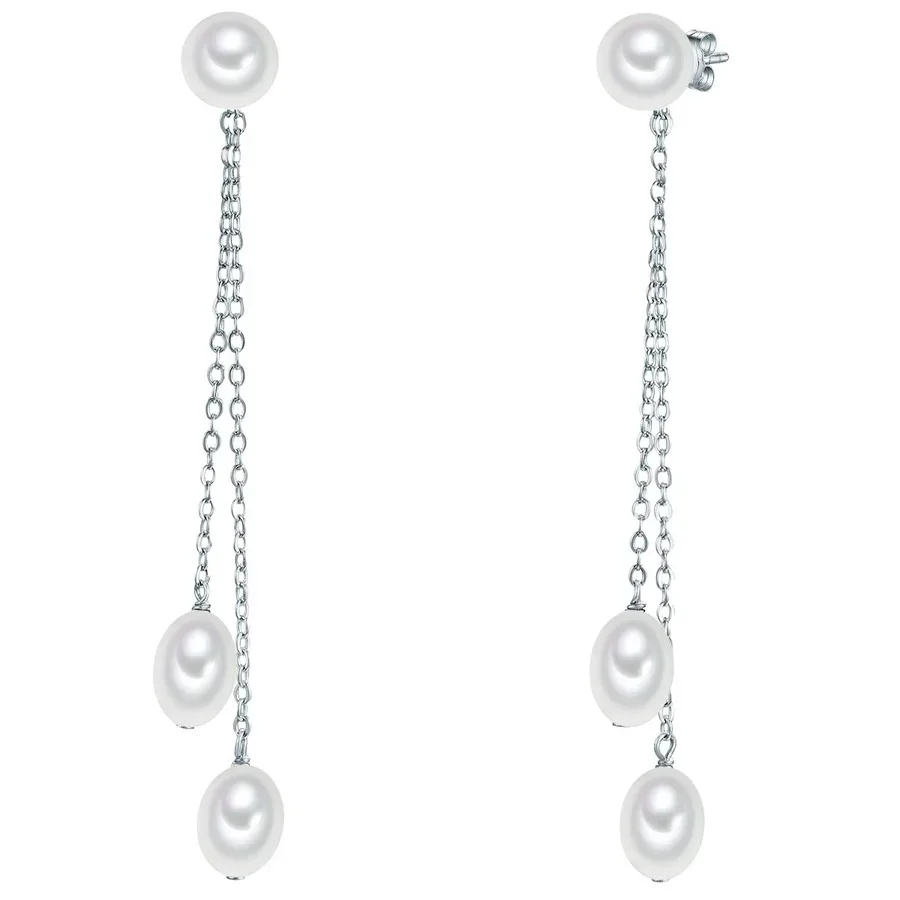 Valero Pearls - Ohrhänger, 66mm, Silber