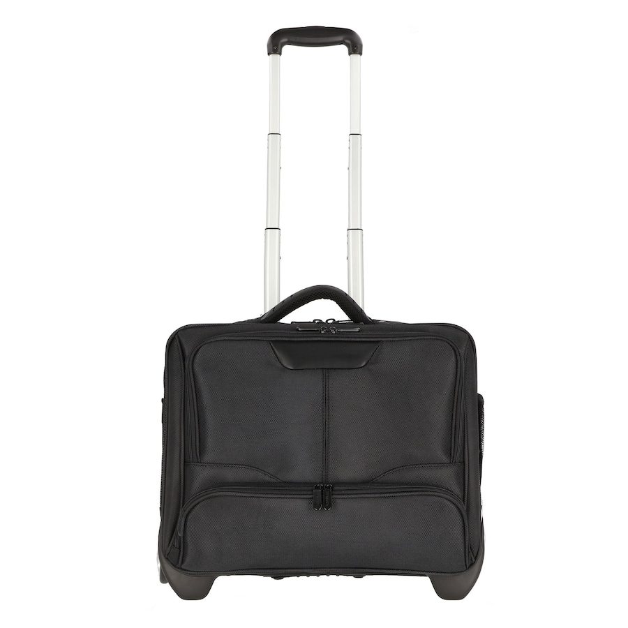 Dermata 2 Rollen Businesstrolley 41 cm Laptopfach Reisetaschen 1 ct Schwarz Herren