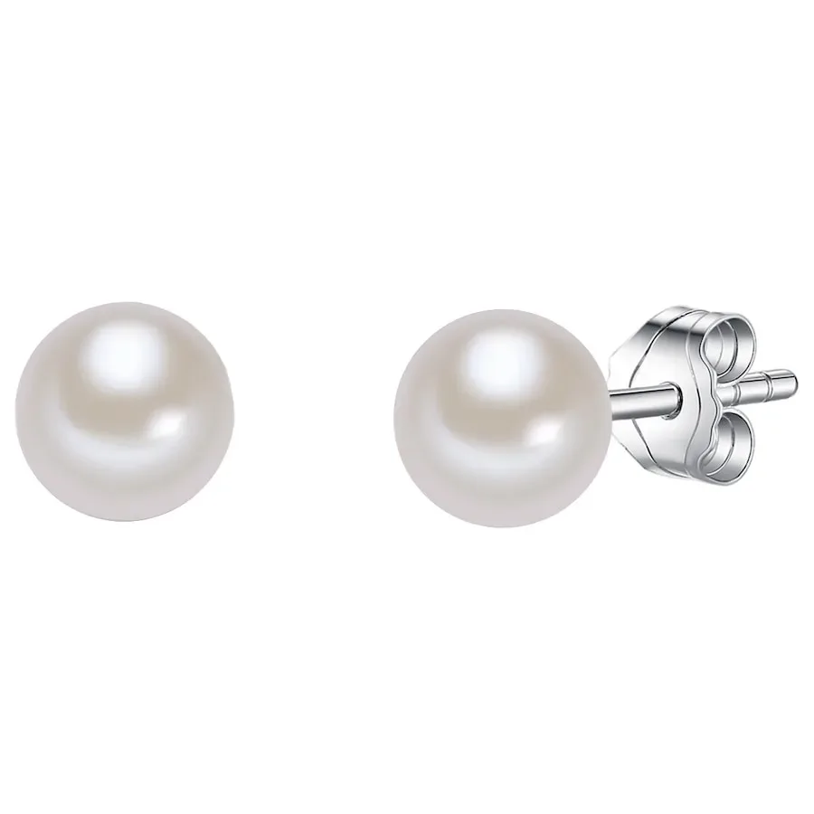 Valero Pearls Perlen-Ohrstecker Sterling Silber Süßwasser-Zuchtperle in Silber Ohrringe 1 ct Damen