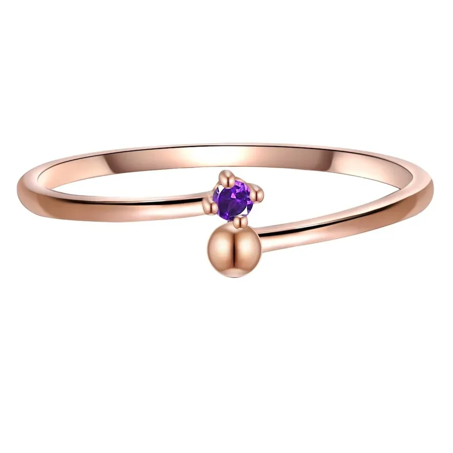 Glanzstücke München Ring Sterling Silber Amethyst in Roségold Ringe 1 ct Damen