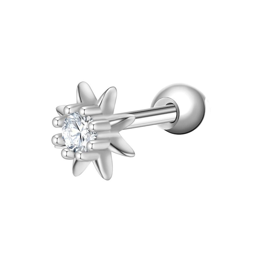 Glanzstücke München Ohrstecker Blume aus Sterling Silber in Silber mit Zirkonia Ohrringe 1 ct Damen