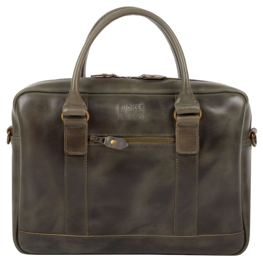 Buckle & Seam Everett Aktentasche Leder 38 cm Laptopfach Laptoptaschen 1 ct Braun Herren
