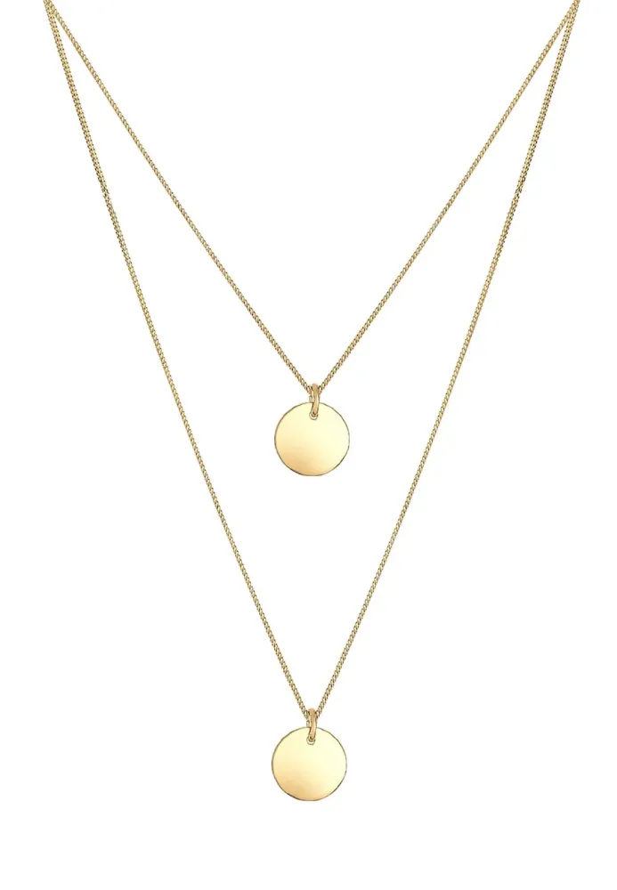 Elli Trend Layering Kreis Geo 925 Sterling Silber Ketten 1 ct Damen