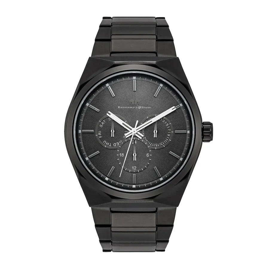 Rhodenwald & Söhne Armband-Uhr Cooledge aus Edelstahl in schwarz Uhren 1 ct Herren
