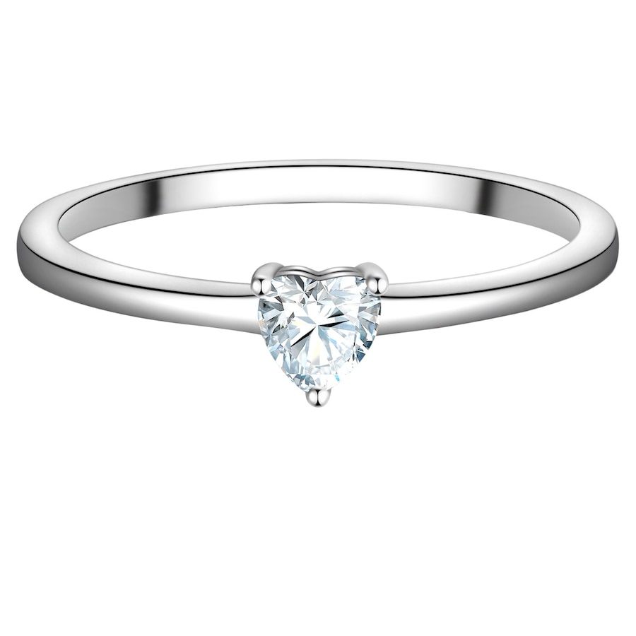 Trilani Ring Herz aus Sterling Silber in silber mit Zirkonia Ringe 1 ct Damen