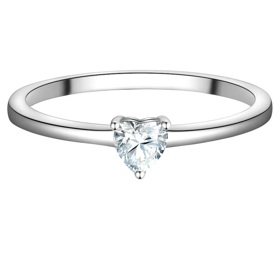 Trilani Ring Herz aus Sterling Silber in silber mit Zirkonia Ringe 1 ct Damen