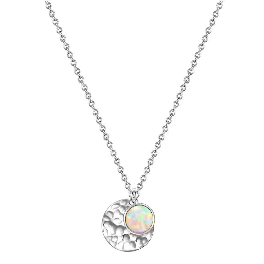 Glanzstücke München Halskette Kreis Sterling Silber Opal (synth.) in Silber Ketten 1 ct Damen
