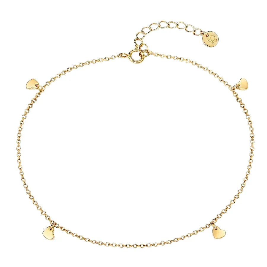 Glanzstücke München Fußkette Herz aus Sterling Silber in roségold Fußschmuck 1 ct Damen