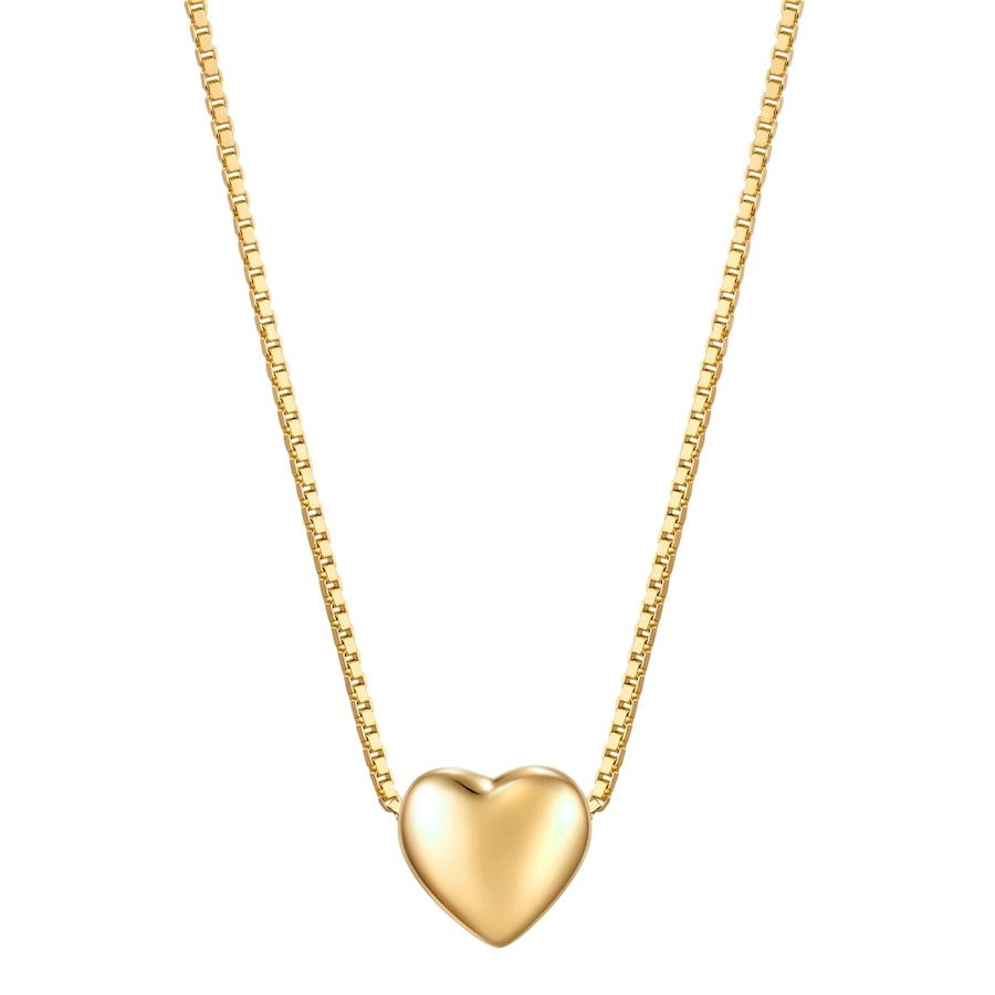 Glanzstücke München Halskette Herz aus Sterling Silber in gelbgold Ketten 1 ct Damen