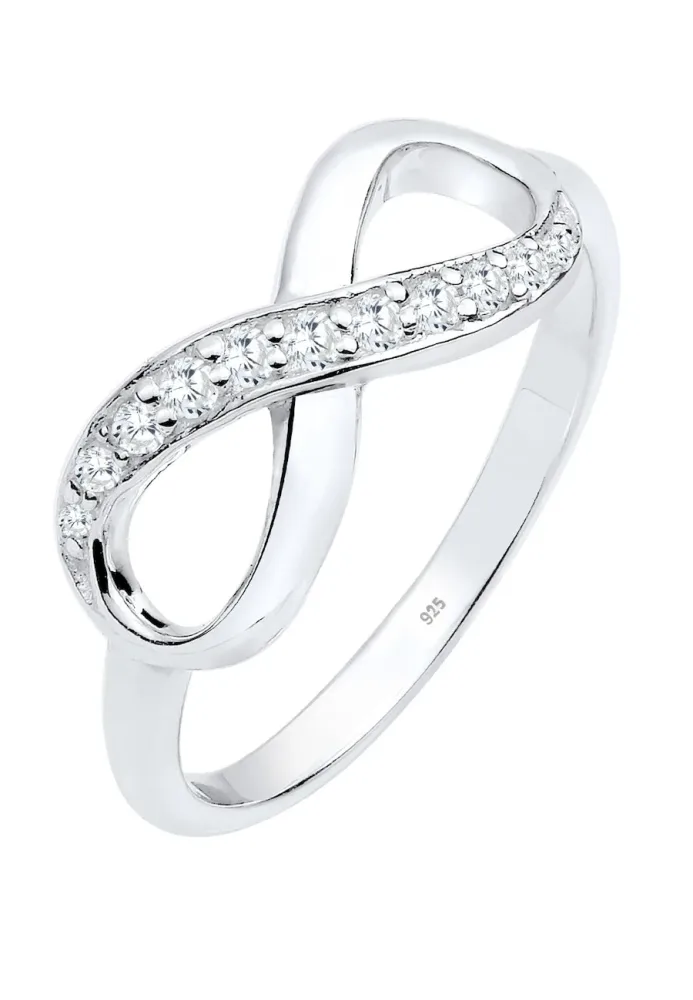 Elli - Ring Infinity Zirkonia Eye Catcher, 54mm, Weiss