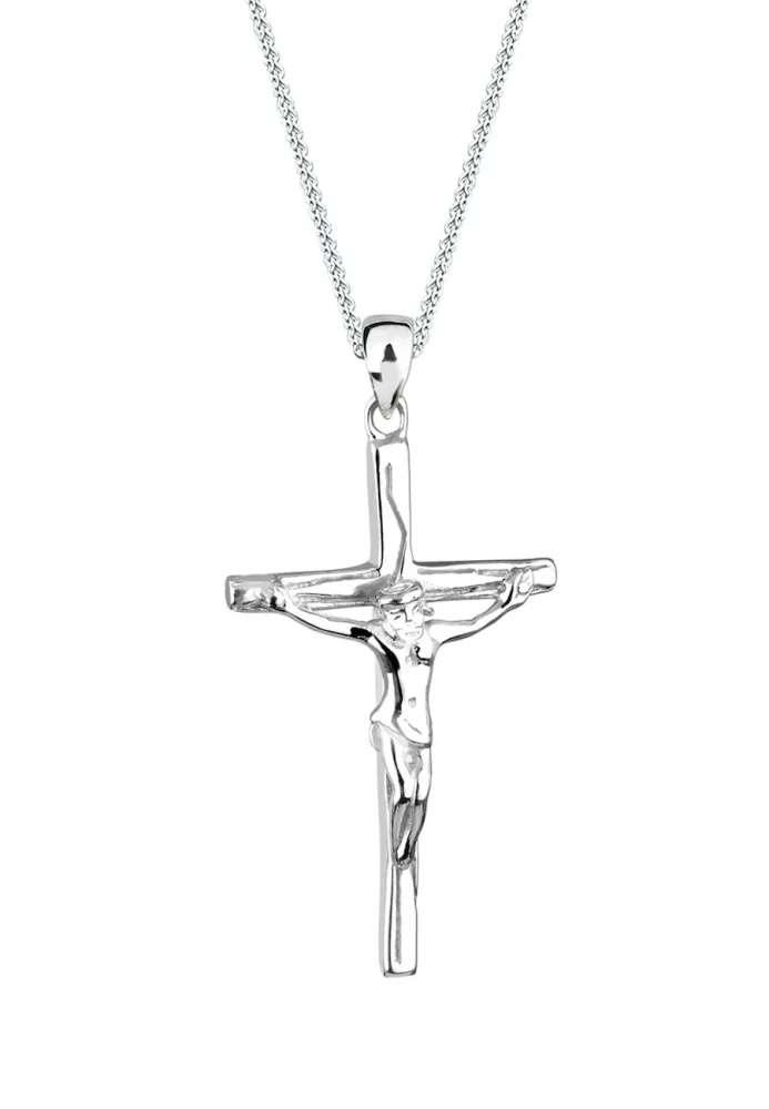 Elli Kreuz Jesus Konfirmation Kommunion 925 Silber Ketten 1 ct Damen