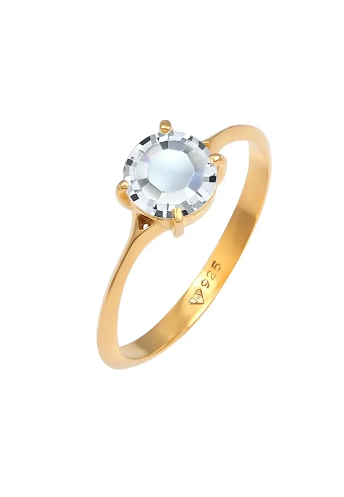 Elli Solitär Verlobung Kristalle 925 Silber Ringe 1 ct Damen