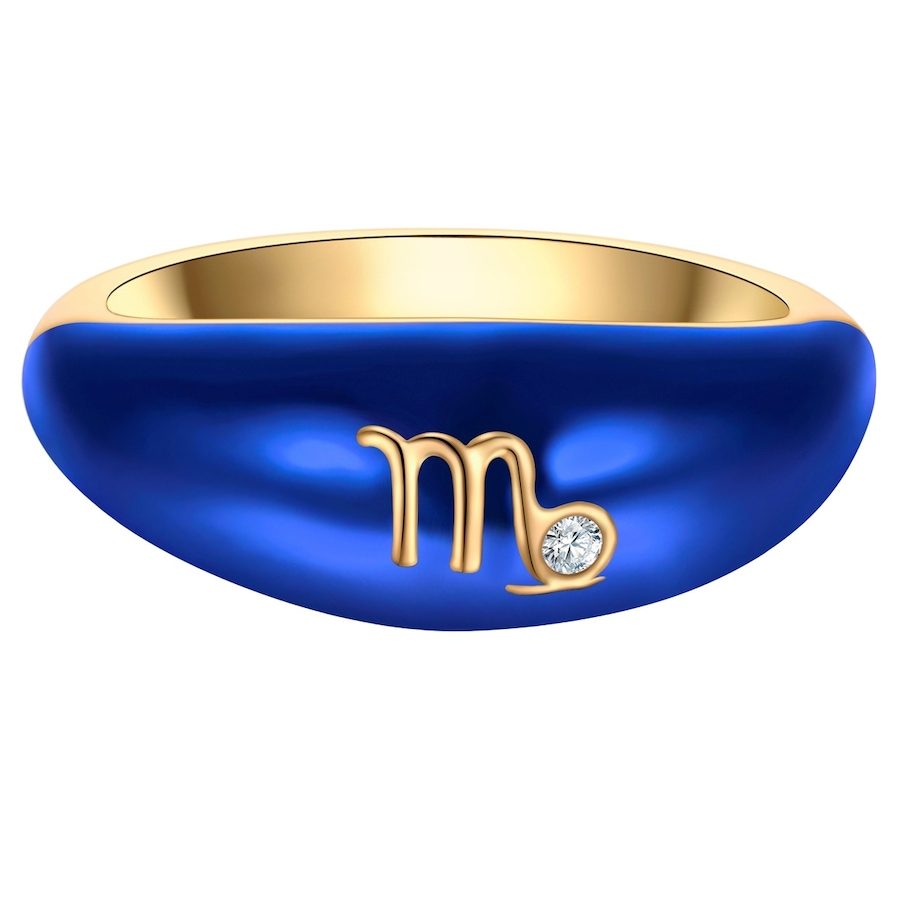 Glanzstücke München Ring Sternzeichen Jungfrau aus Sterling Silber in gelbgold mit Zirkonia Ringe 1 ct Damen