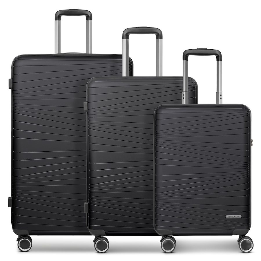 Franky Dallas 3.0 4 Rollen Kofferset 3-teilig mit Dehnfalte Reisetaschen 1 ct Schwarz Herren