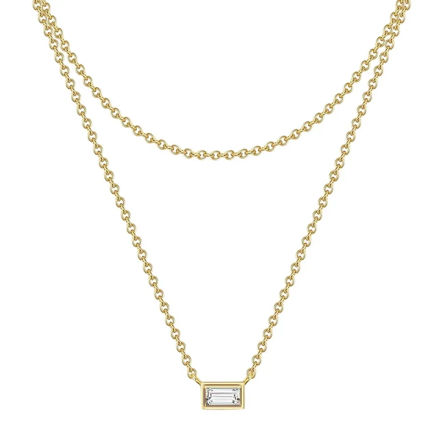 Glanzstücke München Halskette Sterling Silber Zirkonia in Gelbgold Ketten 1 ct Damen
