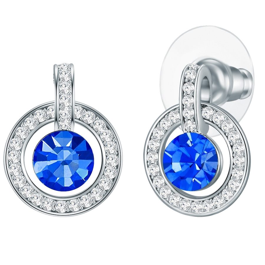 Lulu & Jane Ohrstecker aus Metall in Silber mit Glaskristall Ohrringe 1 ct Damen