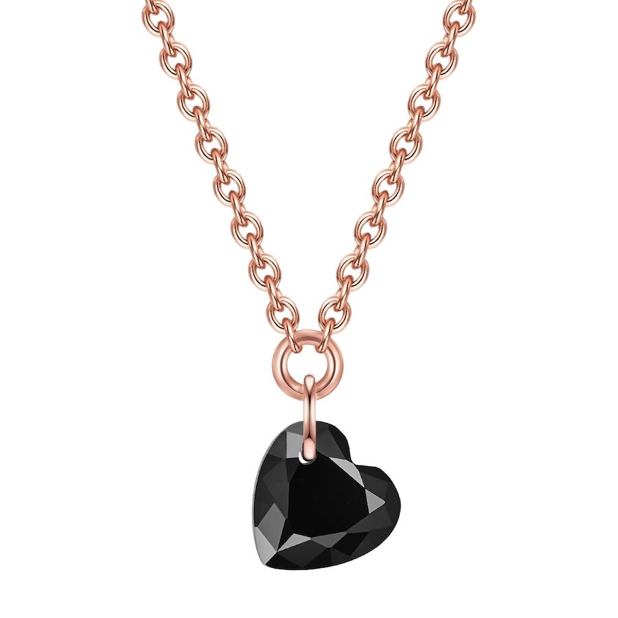 Glanzstücke München Halskette Herz Sterling Silber Spinell in Roségold Ketten 1 ct Damen