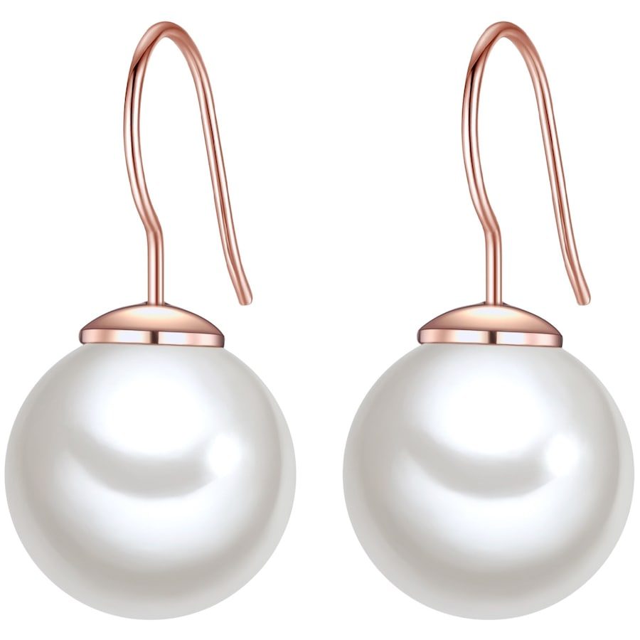 Lulu & Jane Perlen-Ohrhänger Metall-Legierung Muschelkernperle in Roségold Ohrringe 1 ct Damen