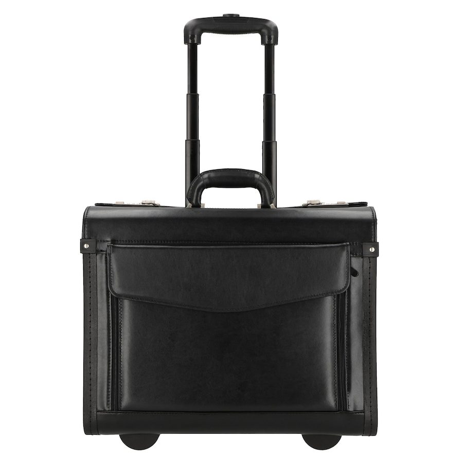Dermata 2-Rollen Pilotentrolley Leder 45,5 cm Laptopfach Koffer & Trolleys 1 ct Schwarz Herren