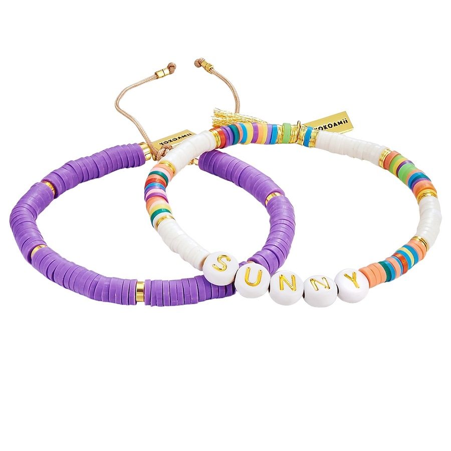 Yokoamii Armband Sunny Edelstahl Heishi Perlen in Gelbgold Armbänder & Armreife 1 ct Damen