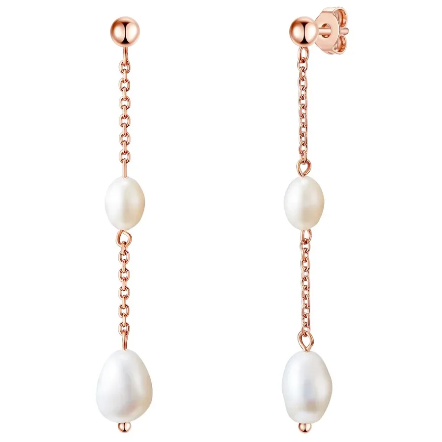 Valero Pearls - Ohrhänger, 59mm, Goldrosa