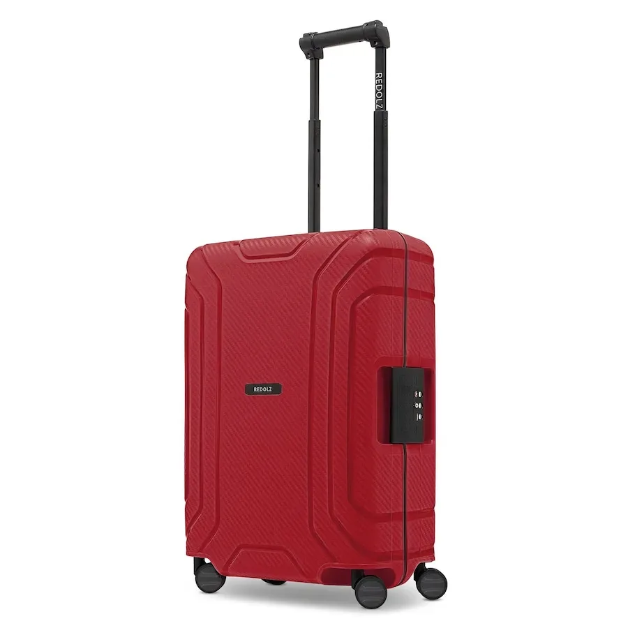 Redolz Essentials 15 4-Rollen Kabinentrolley 55 cm mit Dreipunkt-Verschluss Reisetaschen 1 ct Rot Herren