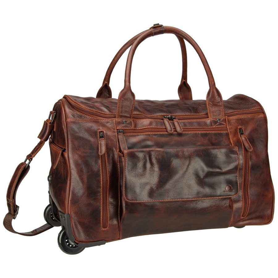 Greenburry Rugged 2 Rollen Reisetasche Leder 53 cm Reisetaschen 1 ct Braun