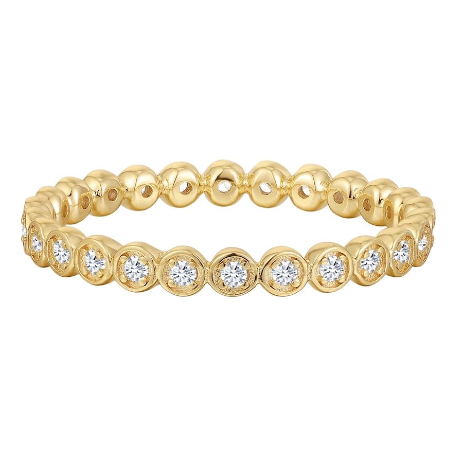 Trilani Ring aus Sterling Silber in gelbgold mit Zirkonia Ringe 1 ct Damen