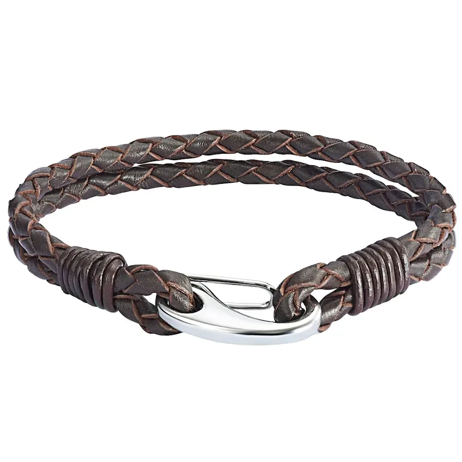 Rafaela Donata Ohrstecker Echtleder in Dunkelbraun Armbänder & Armreife 1 ct Damen