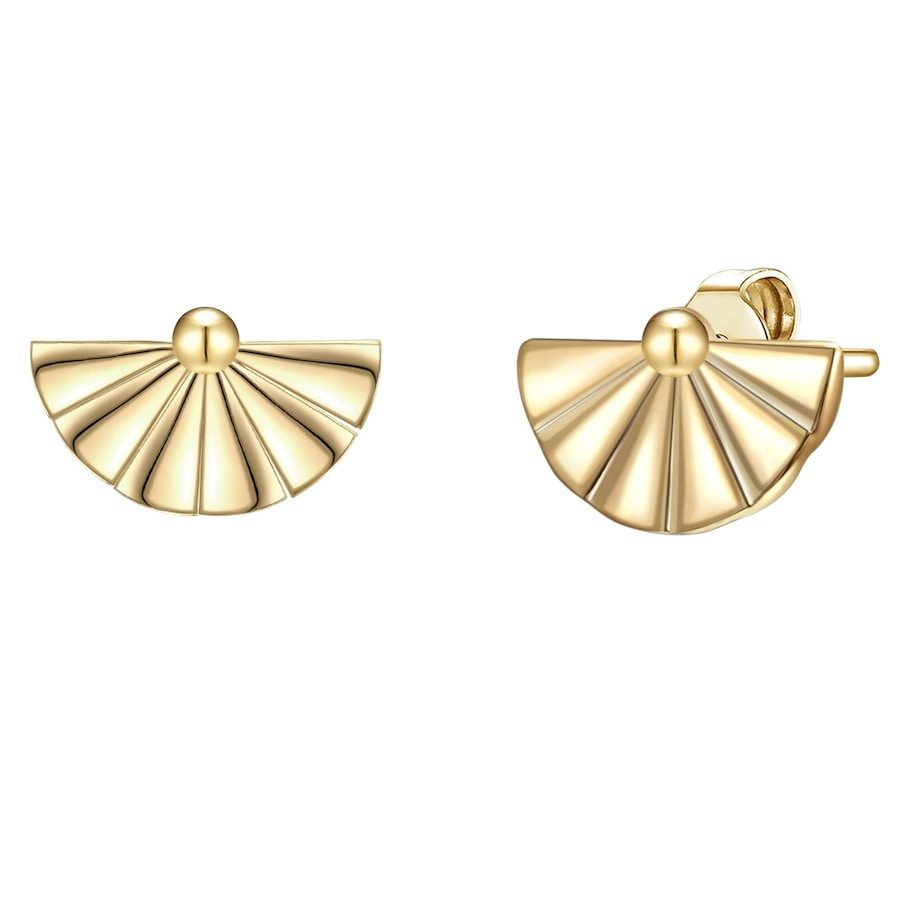 Lulu & Jane Ohrstecker Fächer aus Messing in Gelbgold Ohrringe 1 ct Damen
