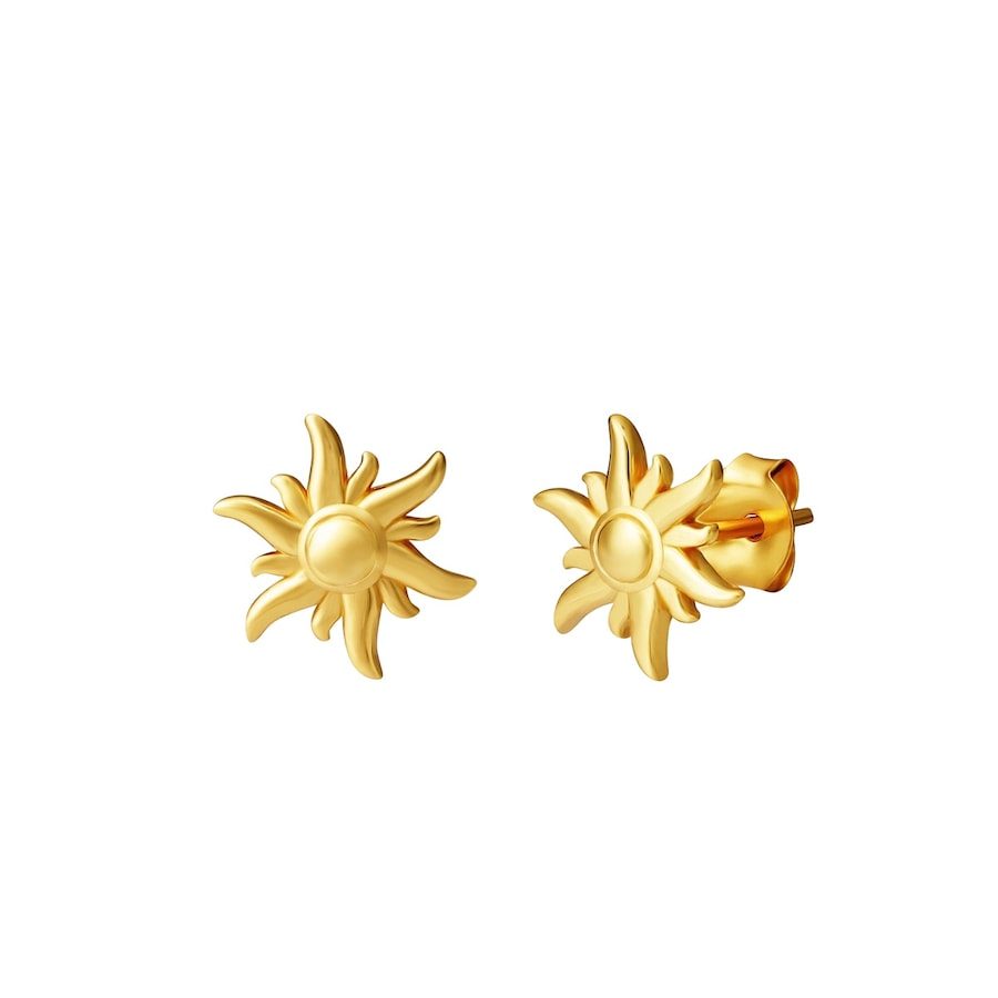 Glanzstücke München Ohrstecker Sonne aus Sterling Silber in gelbgold Ohrringe 1 ct Damen