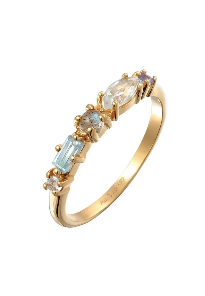 Elli PREMIUM Memoire Edelstein Klassik Ring 925 Silber Ringe 1 ct Damen