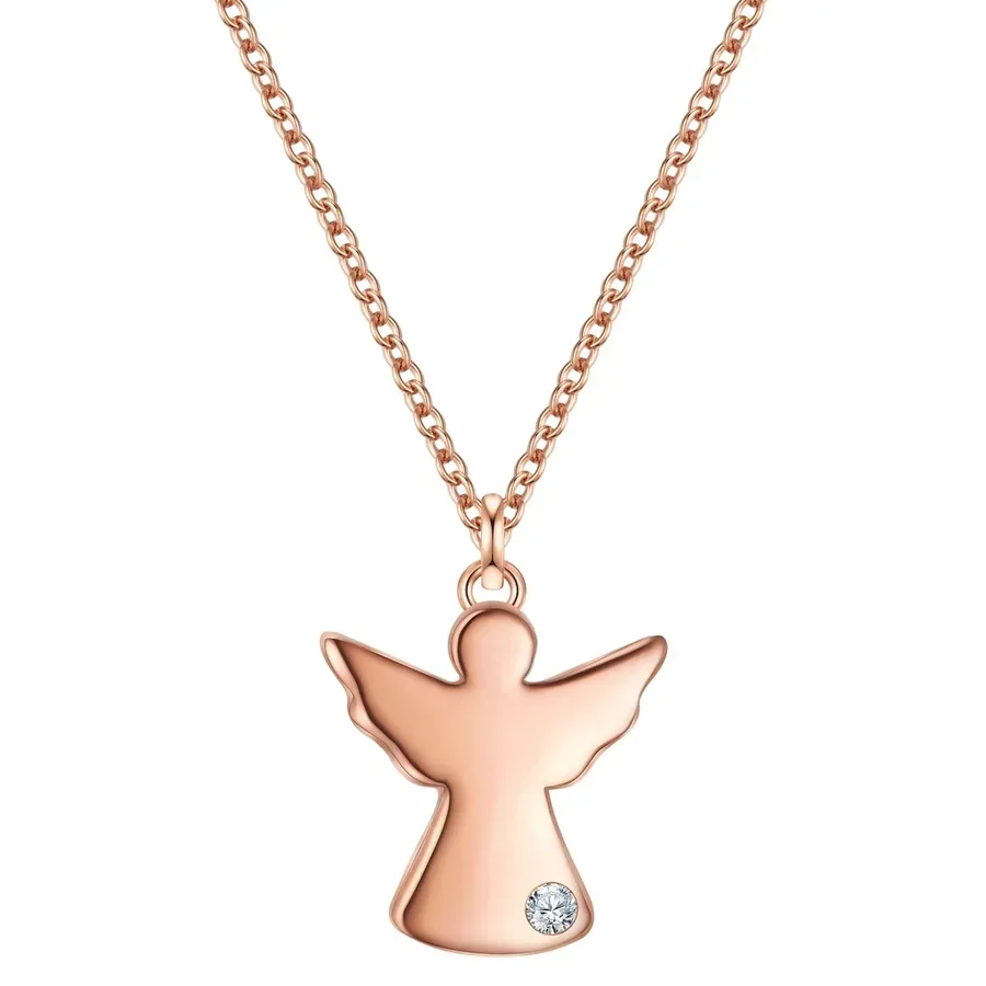 Glanzstücke München Halskette Engel aus Sterling Silber in roségold mit Lab Grown Diamond Ketten 1 ct Damen