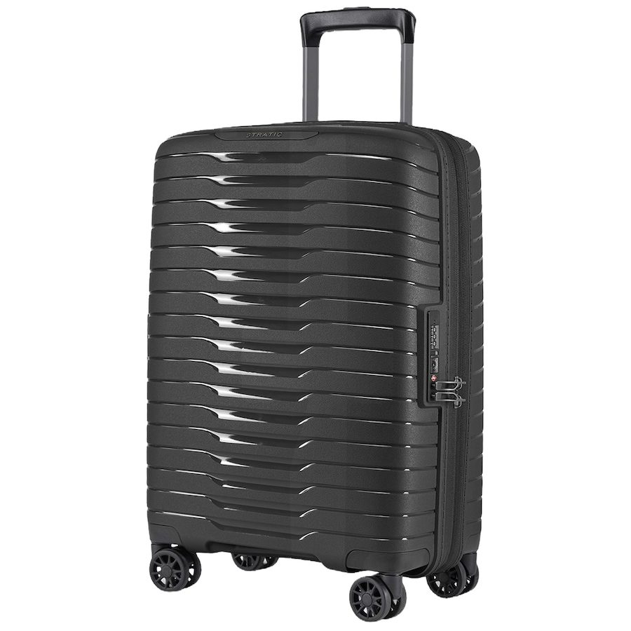 Stratic Novium 4 Rollen Trolley M 65 cm mit Dehnfalte Koffer & Trolleys 1 ct Schwarz