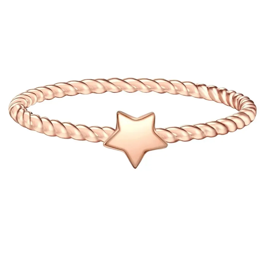 Glanzstücke München Ring Stern Sterling Silber in Roségold Ringe 1 ct Damen