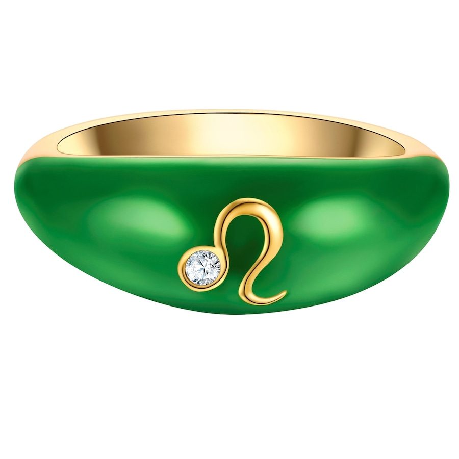 Glanzstücke München Ring Sternzeichen Löwe aus Sterling Silber in Gelbgold mit Zirkonia Ringe 1 ct Damen