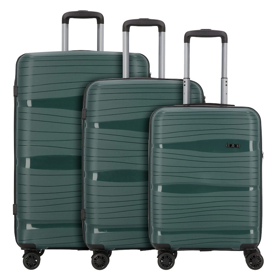 d & n Travel Line 4300 4 Rollen Kofferset 3-teilig Reisetaschen 1 ct Grün Herren