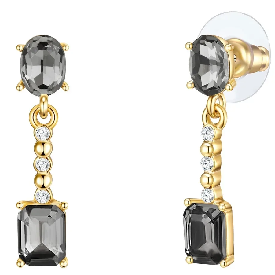 Lulu & Jane Ohrhänger Metall-Legierung Glas in Gelbgold Ohrringe 1 ct Damen